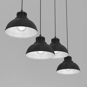 Csillár zsinóron SVEN 4xE27/15W/230V fekete