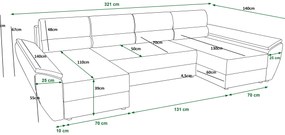Sarok ülőgarnitúra U Radiant U4 (szürke). 1057543