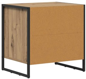 vidaXL Éjjeli asztal fiókkal Művészi tölgy 50 x 39.5 x 50 cm Faanyag