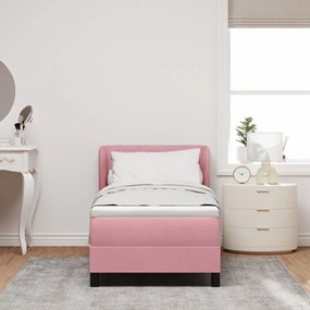 Boxspring Ágy Matracokkal Rózsaszín 80x200 cm Bársonyos
