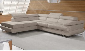 Ülőgarnitúra, világosbarna melír, szövet, balos, BUTON P