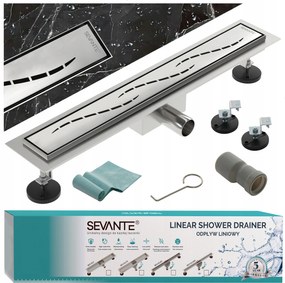 Lineáris lefolyó 90 cm Flat inox acél 304 nagy áteresztőképesség