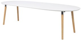 Asztal Oakland 136Fényes fa, Fehér, 74x100x170cm, Hosszabbíthatóság, Közepes sűrűségű farostlemez, Fa