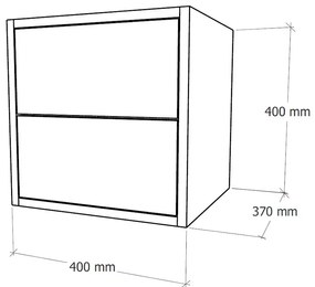 Boxie 2 fiókos fali szekrény 40x40x37 cm sárga