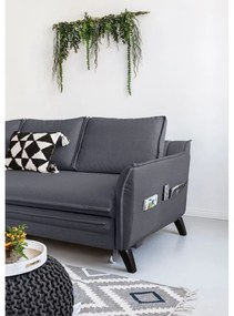 Charming Charlie antracit kinyitható sarokkanapé, bal oldali - Miuform