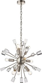 ENDON 81917 MIRO Glamour Függesztett Lámpa Átlátszó, Szatén Nikkel E14 IP20