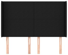 fekete szövet fejtámla szárnyakkal 147x16x118/128 cm