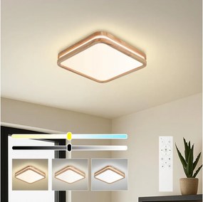 Brilagi - Dimmelhető MOLINA SQUARE LED/48W/230V lámpatest, tölgy, 40x40 cm + távirányító