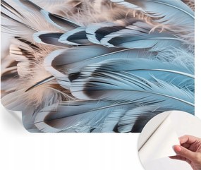 Öntapadós tapéta Fali furnér 3D hatás Kék tollak 152x104 cm