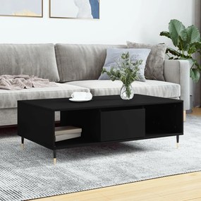 Fekete szerelt fa dohányzóasztal 104 x 60 x 35 cm