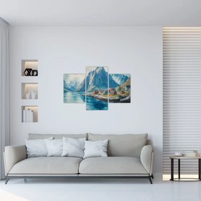 Kép - Norvég falu (90x60 cm)