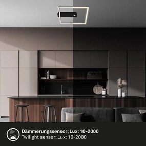 Briloner 3770-015 -LED Mennyezeti lámpa érzékelővel FRAME LED/14W/230V 3000K 32x30 cm fekete