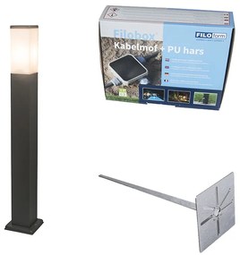 Kültéri lámpa antracit 80cm IP44 - Malios talp és kábelcsatlakozóval