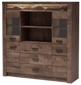 Vitrin Indie 22 (LED világítással) (sötét kőris). 1057815