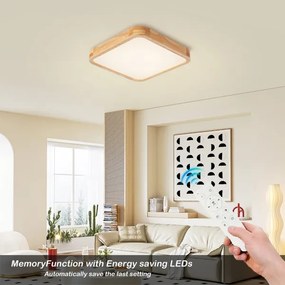 Brilagi - dimmelhető LED lámpa WOODLINE SQUARE LED/48W/230V tölgy 40x40 cm + távirányító