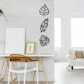 Leaves fém fali dekoráció, 17×33 cm