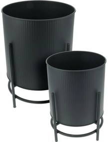 Celano fém virágállvány-készlet, fekete, 2 db