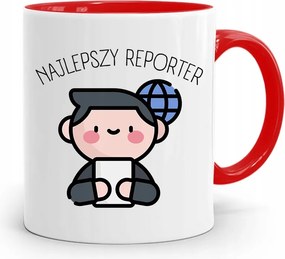 Piros Bögre Ajándék Riporter Újságírónak, fényképes nyomtatással