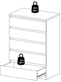 Natúr színű komód tölgyfa dekorral 77x111x50 cm Naia – Tvilum