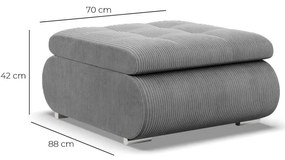 Tokio puff, kordbársony, szürke