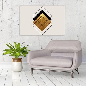 Kép - Absztrakció arany és fehér N⁰1 (90x60 cm)