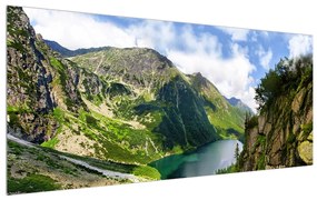 Hegyi tájkép és tó (120x50 cm)