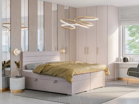 Franciaágy Boxspring 200 cm Benio  (világos lila) (matraccal és tárolóhellyel). Akció -17%. 1054511