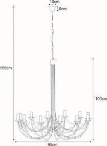 KAJA K-3522 PERSEO Fekete Színű Csillár 12xE14 10W IP20