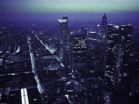 Poszter 40x30cm Város panoráma alkonyatkor, Assaf Frank