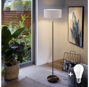 LED állólámpa TUNJA 1xE27/20W/230V Ø 38 cm fekete/fehér