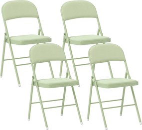 HOMCOM 4 db-os Összehajtható Szék Készlet, Hordozható Étkezőszék Belső Térhez, Velúrból Készült Ülésekkel és Háttámlákkal, Acél Váz, 120 kg-ig Terhelh