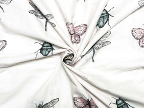 Pamut ágynemű kiságyhoz TINY WINGS fehér Ágyneműhuzat mérete: 45 x 65 cm | 90 x 135 cm