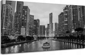 Chicago vászonkép fekete-fehér 120X60 cm