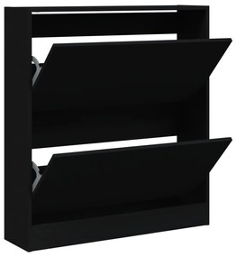 fekete szerelt fa cipőszekrény 80 x 21x 87,5 cm