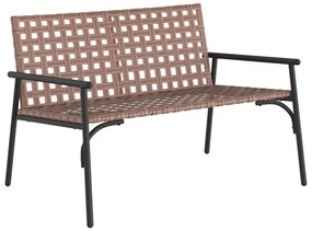 Kerti Pad Fekete 113x79x75 cm Poli Rattan
