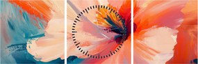Kép - Festett virág (órával) (90x30 cm)