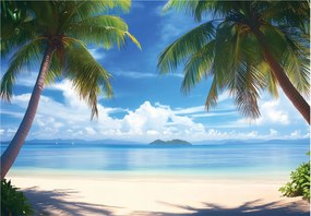 Fotótapéta Tengerpart Pálmafák Tenger Tájkép Falra Hálószoba Nappali 300x210