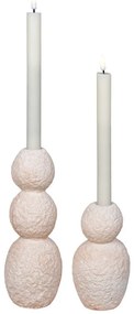 Gyertyatartó, cement, natúr, 2db