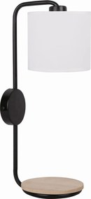 Alpine Candellux fali lámpa 40W E14 polccal, fekete/fa Candellux