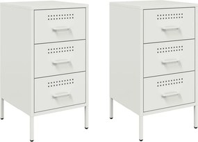 vidaXL 2 db fehér acél éjjeliszekrény 36 x 39 x 68 cm