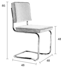 Ridge Kink Rib 2 db világosszürke szék - Zuiver
