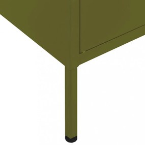 olívazöld acél tárolószekrény 80 x 35 x 101,5 cm