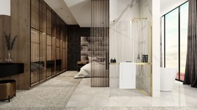Zuhanyfal Rea Aero Gold N 120 Walk In + EVO