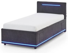 Sötétszürke kárpitozott gyerekágy ágyrács nélkül 90x200 cm Circle – Meise Möbel