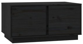 Fekete tömör fenyőfa dohányzóasztal 80 x 50 x 40 cm