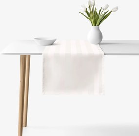 Goldea ünnepi damaszt asztali futó - krémszínű csíkos 50x140 cm
