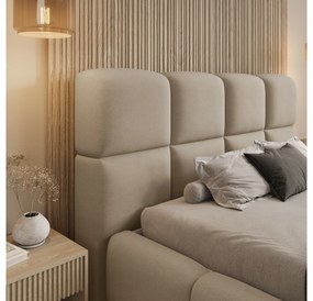 Cloud kárpitozott ágy 160x200 ágyneműtartóval - bézs bársony Castel 15