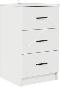 vidaXL Éjjeliszekrény fiókkal Magasfényű fehér 38 x 38 x 66 cm Faanyag