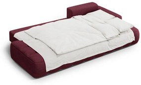 Borvörös kinyitható-tárolóhelyes sarokkanapé (jobb oldali-heverő résszel) Linz – Cosmopolitan Design