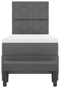 Box Spring Ágy Matraccal és Pad Sötétszürke 80x200 cm Szövet